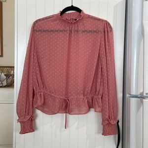 ♥️ HOST PICK ♥️ H&M smocked neck and sleeve sheer blouse 12